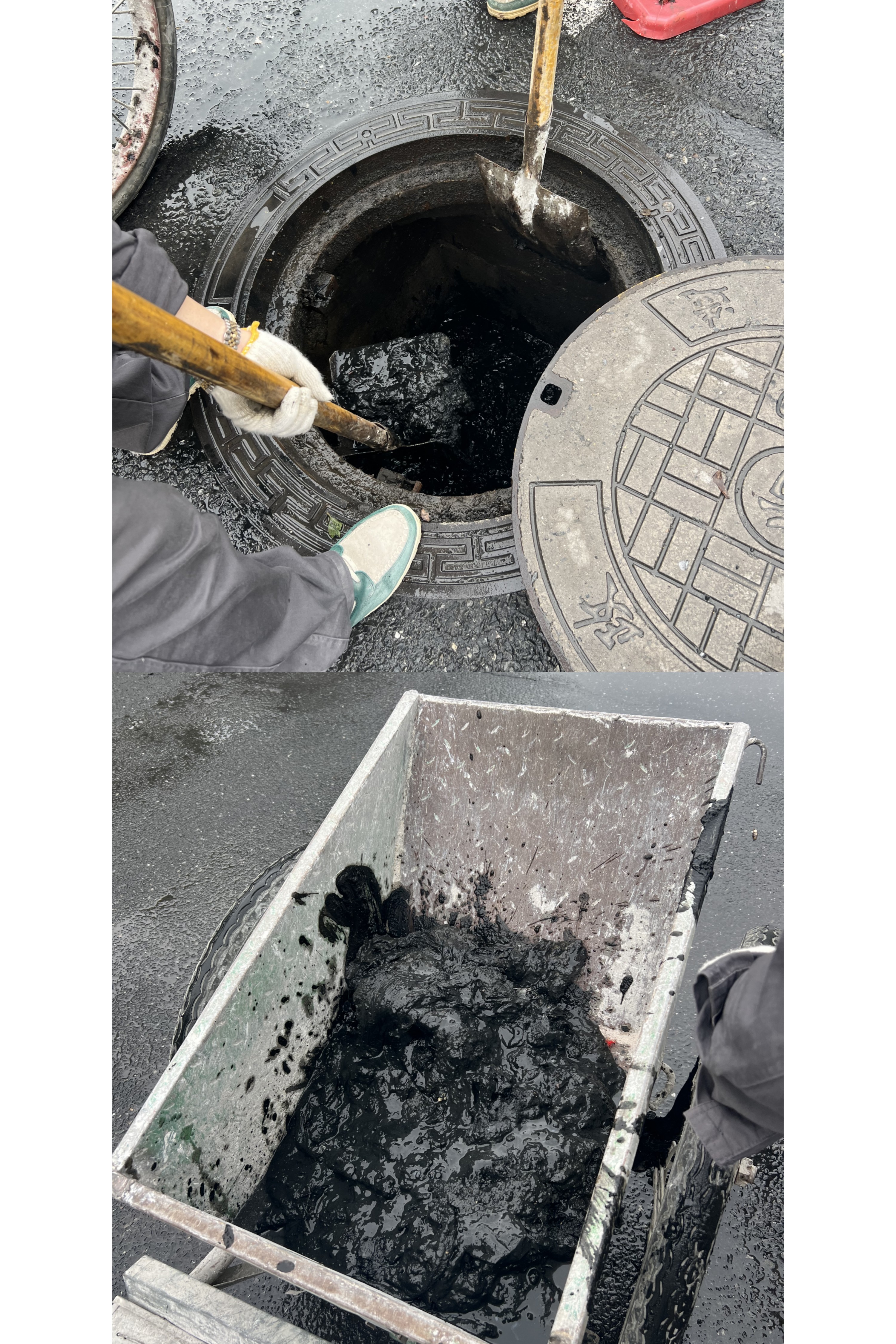 水晶城开展井道清淤包管雨季排水流通